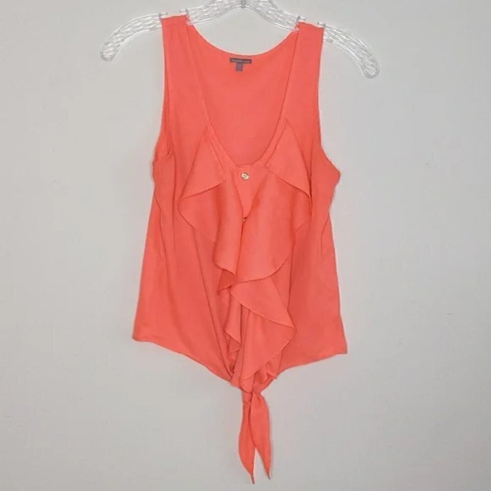 Charlotte Russe Ruffle Front Tank Top Sleeveless Blouse Shirt
